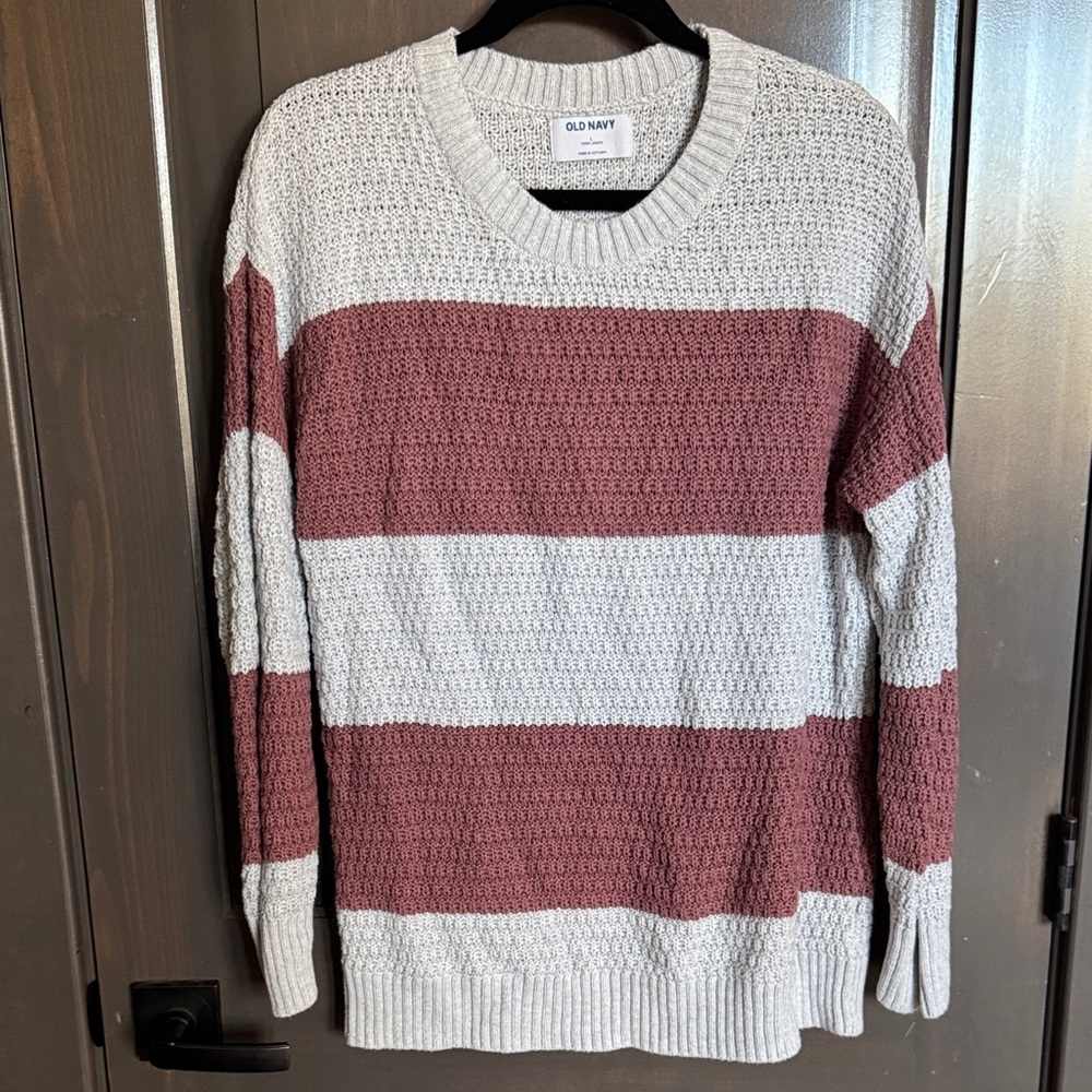 Old Navy Crewneck Sweater - Red and White Stripes